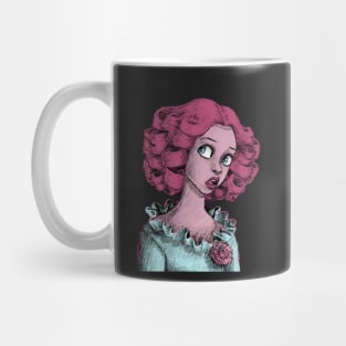 Sketch Style Circus Clown Girl with Pink Hair Mug